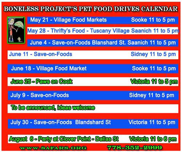 pet food drive calendar